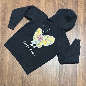 Supreme Butterfly Graphic Full Zip Hoodie Black Size Medium Made in Canada